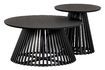 Miniature Table d'appoint haute en bois noir Slats 2