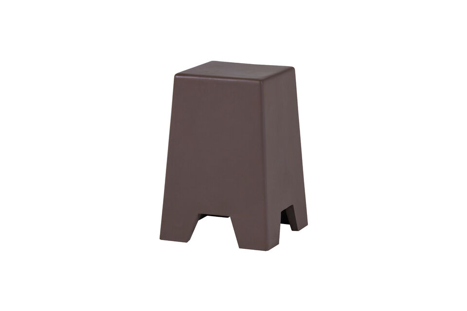 Table d'appoint haute fibre d'argile aspect béton marron Zina Woood