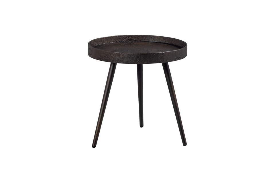 Table d\'appoint mince sur pieds hauts Plateau en contreplaqué avec revêtement métallique en