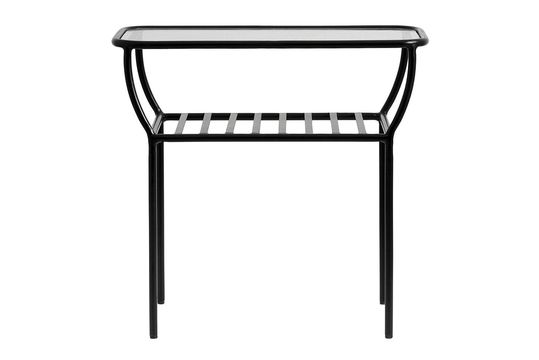 Table d'appoint noire Chic en fer et verre