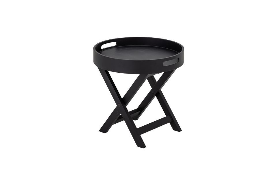 La table d\'appoint Freya de Bloomingville est un meuble noir élégant en bois d\'hévéa