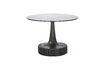 Miniature Table d'appoint Ø 60 cm bois de manguier et verre noir Soya 1