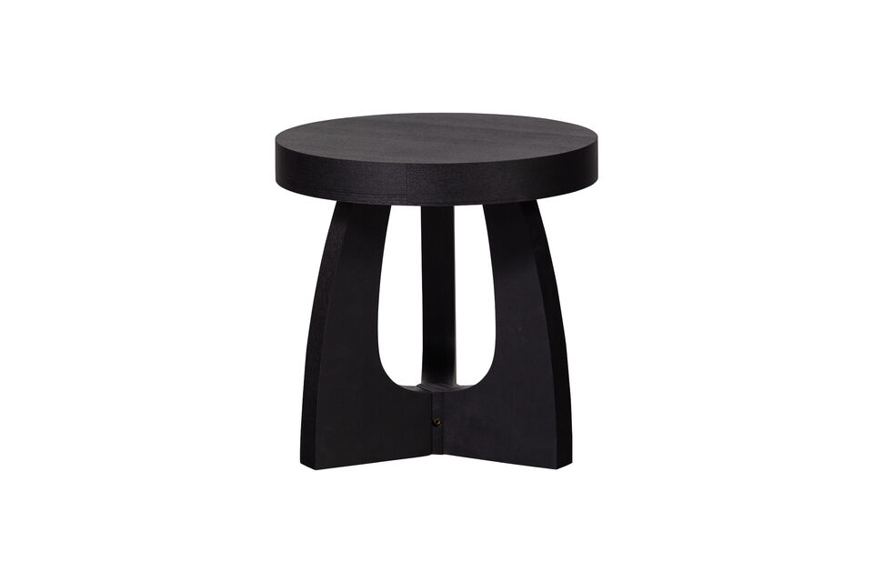 Table d'appoint Ø45 cm MDF et placage noir Tala Woood