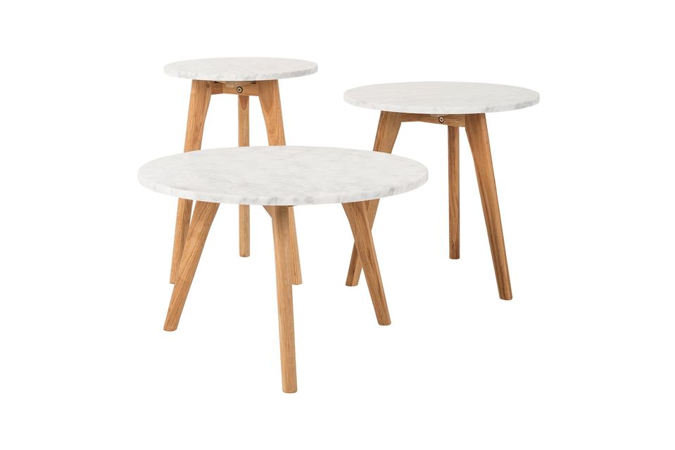 Table d'appoint Pierre Blanche taille S - 11