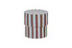 Miniature Table d'appoint rayures métal marron et bleu Olia 1