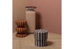 Miniature Table d'appoint rayures métal marron et bleu Olia 2