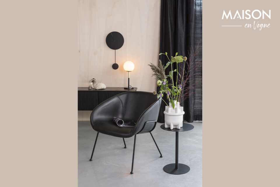 Table d'appoint ronde en acier noir Snow - 5