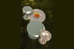 Miniature Table d'appoint ronde en acier vert Snow 2