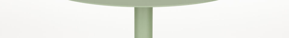 Mise en avant matière Table d'appoint ronde en acier vert Snow
