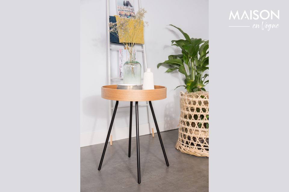 Table d'appoint ronde en chêne Oak Tray Zuiver