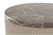 Miniature Table d'appoint ronde en marbre et métal beige Anna 2