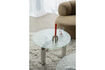 Miniature Table d'appoint ronde en verre trempé et acier argenté Marly 4