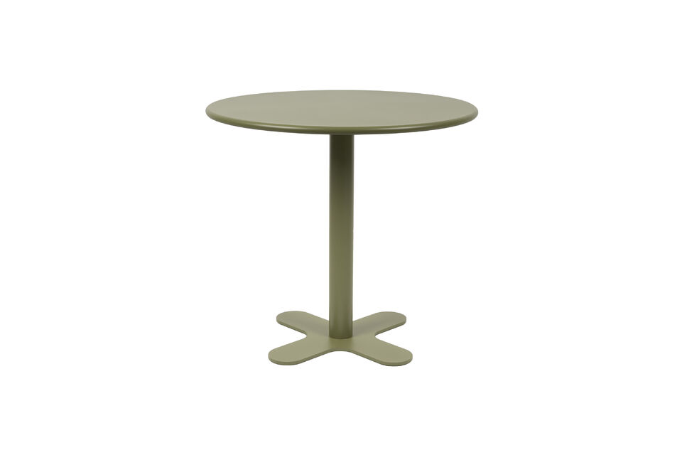 Table de bistrot d'extérieur ronde en métal vert Sanjay Outdoor White Label