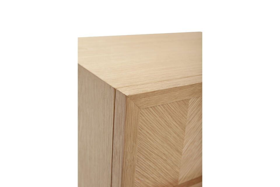 Table de chevet en bois de chêne clair Herringbone - 6