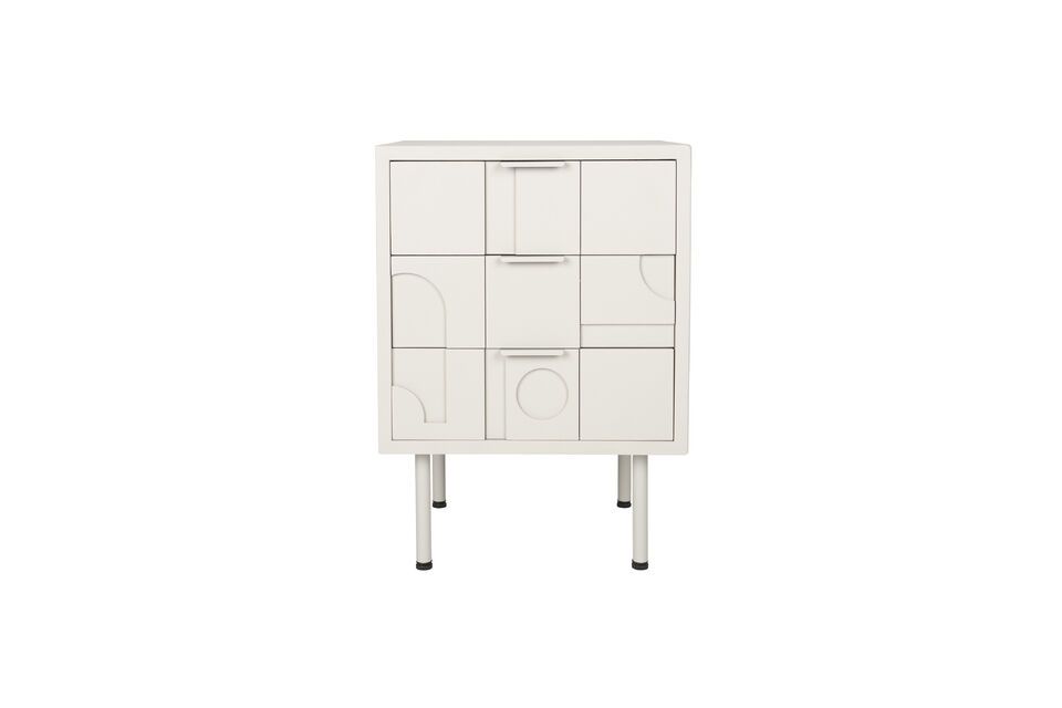 Table de chevet en bois gris Funk White Label