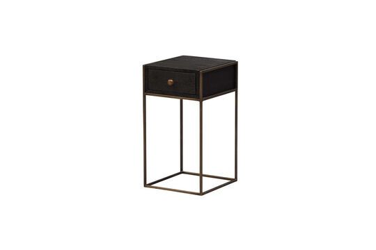 Table de chevet en bois noir Nuit Détouré