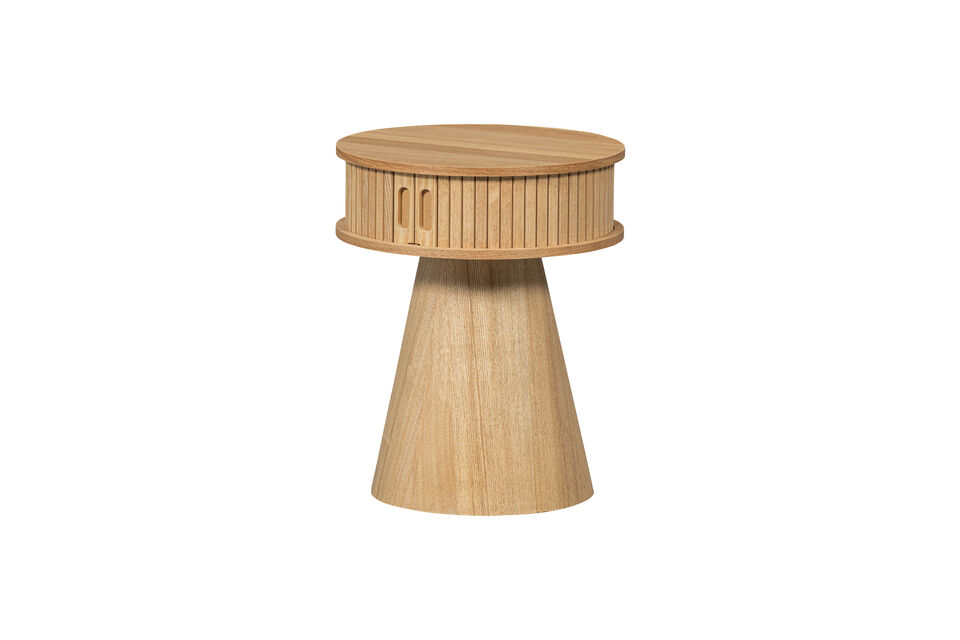 Table de chevet ronde en MDF et pin naturel Karri Woood