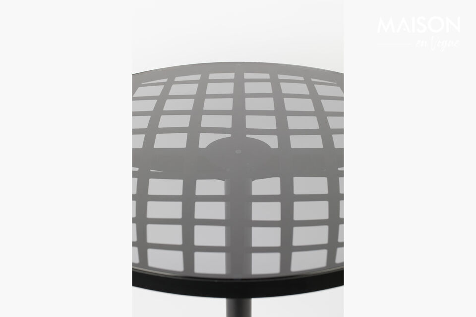 Table de jardin bistro ronde 80 cm en aluminium et verre noir Albert Garden - 10
