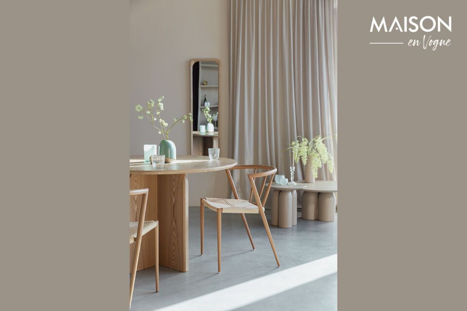 Plongez dans une atmosphère conviviale avec la table de repas en MDF Beige Laurent