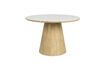 Miniature Table de repas ronde en bois beige Almira 4