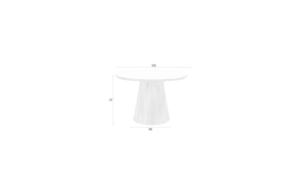 La table de repas ronde en MDF Beige Almira est l\'incarnation de l\'élégance discrète