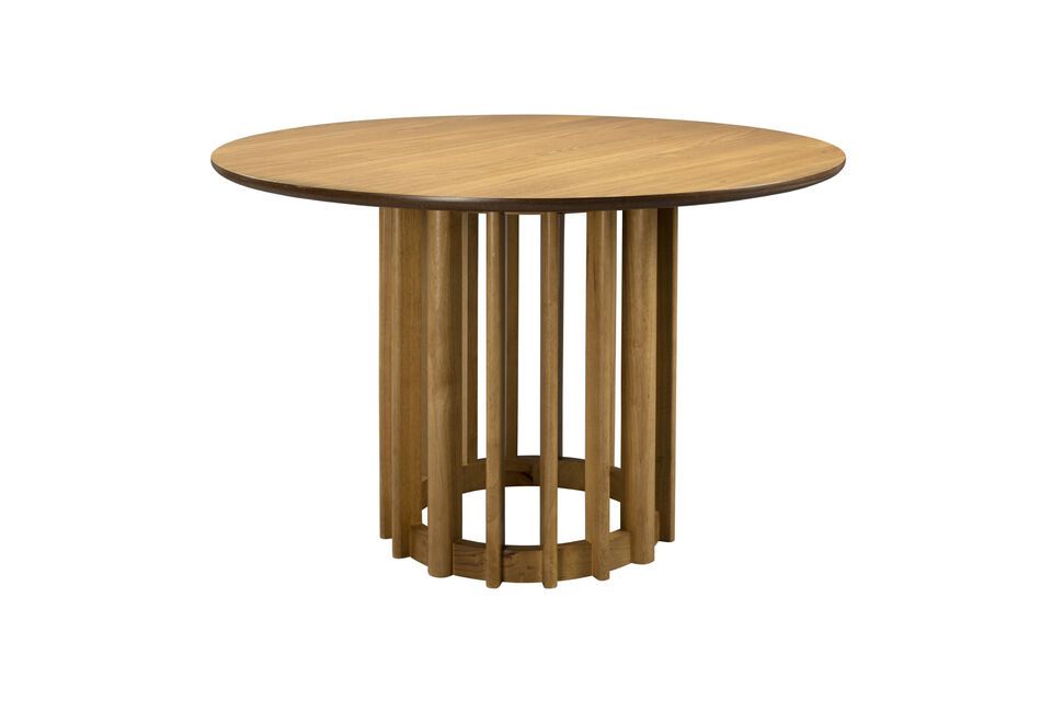 Table de repas ronde en bois beige Barlet DutchBone