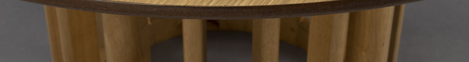 Mise en avant matière Table de repas ronde en bois beige Barlet