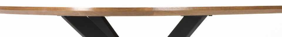Mise en avant matière Table de repas ronde en bois beige Chase