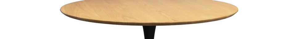 Mise en avant matière Table de repas ronde en bois beige Raku