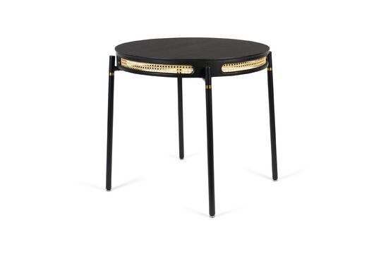 Table de repas ronde en bois et rotin 2 places Webbing