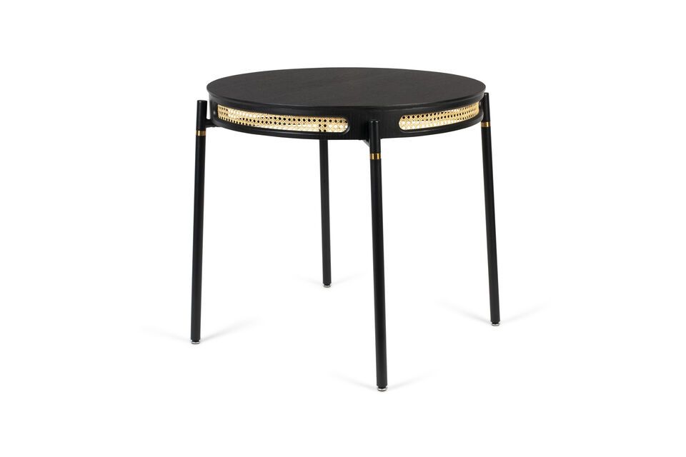 Table de repas ronde en bois et rotin 2 places Webbing Bold Monkey