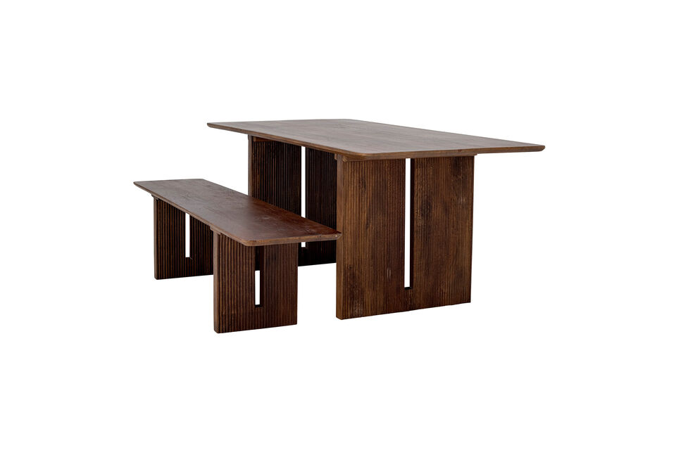 Table de salle à manger 180x90 cm en manguier marron Milow - 3