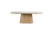 Miniature Table de salle à manger ovale 180 cm en chêne et pierre frittée Almira 1