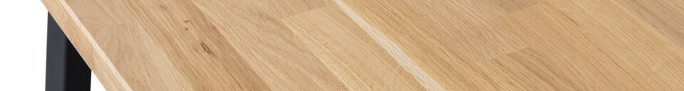 Mise en avant matière Table de salle à manger XL 240x100 chêne naturel Tablo