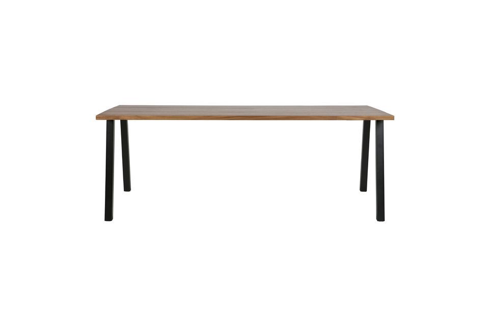 Table en bois avec pietement en métal noir James Woood