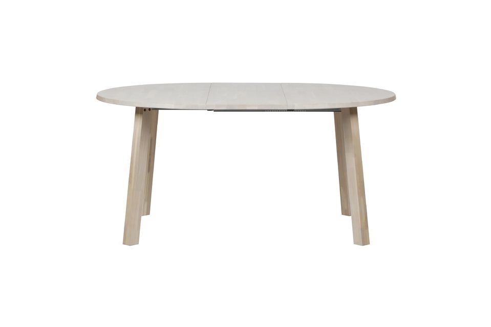 Cette table ronde a quatre pieds carrés de 6 cm d\'épaisseur et 71,9 cm de hauteur