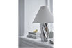 Miniature Table lamp D35xH49 cm in silver stoneware Silva 2