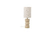 Miniature Table lamp H53 cm in travertine and linen Nature Marci 1