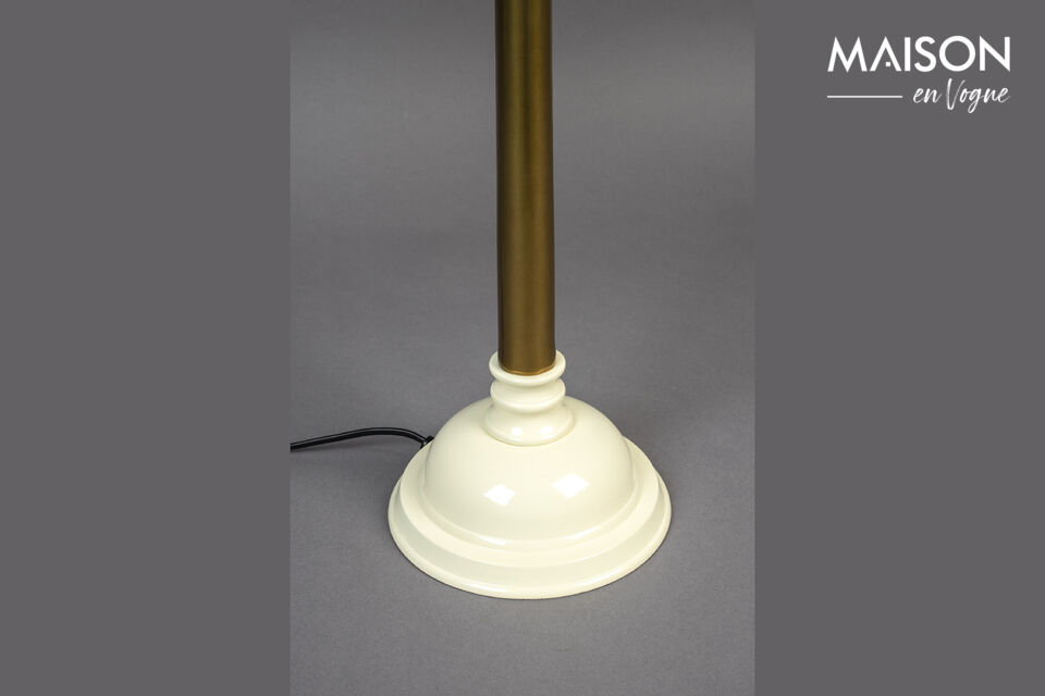 The shade is covered with beautifully pleated fabric