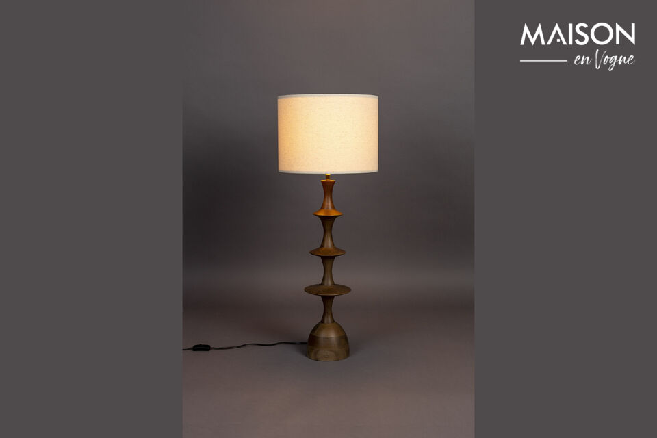 Table lamp in brown mango wood Cath DutchBone