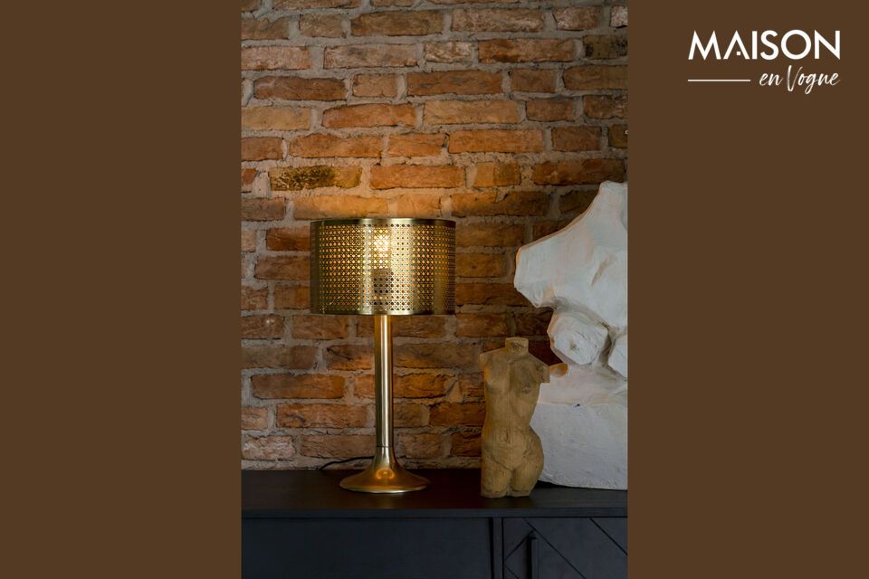 Opt for functional elegance with our gilded iron lamp.