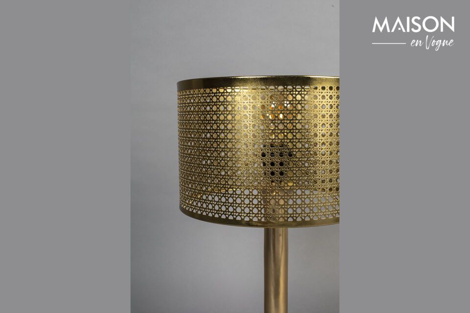 Its sleek design and golden color bring a touch of sophistication to your living room