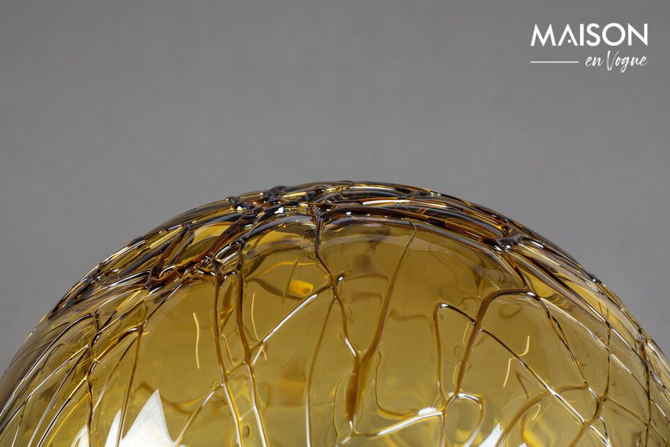 Discover timeless elegance with our Lune golden glass table lamp