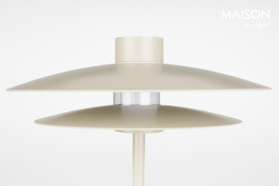 What truly sets this table and floor lamp apart is its layered lampshade