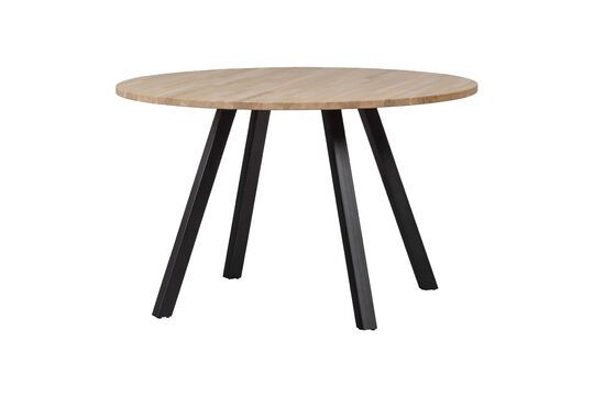 Table Ø120 en chêne massif beige avec pieds carré Tablo Détouré