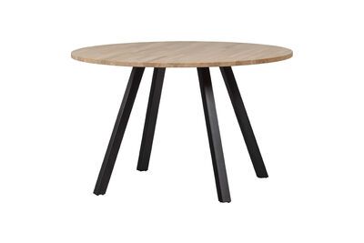 Table Ø120 in solid beige oak with square legs Tablo