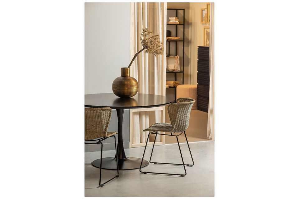 Table ronde noire Samy, design, contemporain, pour les petits et les grands espaces