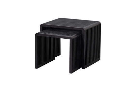 Tables d'appoint lot de 2 teck recyclé noir WILLA Détouré