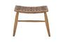 Miniature Tabouret brun en cuir Chester Détouré