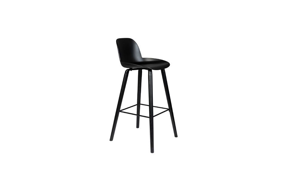 Tabouret de bar 76 cm en plastique noir Albert Kuip Zuiver